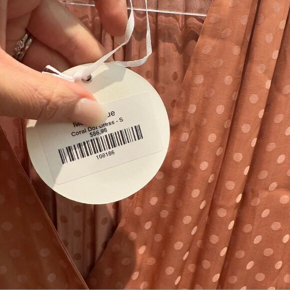 NWT- Storia Coral Polka Dot Dress Womens Size Small - Picture 6 of 9